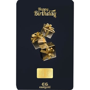 East Gold happy birthday-4 qızıl külçə 0.1 qr