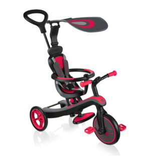 Globber EXPLORER TRIKE 4 IN 1 RED WITH HEADREST